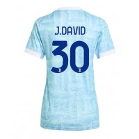 Stroje piłkarskie Juventus Jonathan David #30 Koszulka Wyjazdowej dla damskie 2025-26 Krótki Rękaw